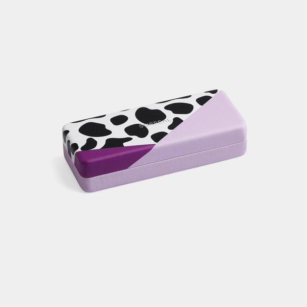 Hardshell Spectacle Case Cow Pattern Lavender