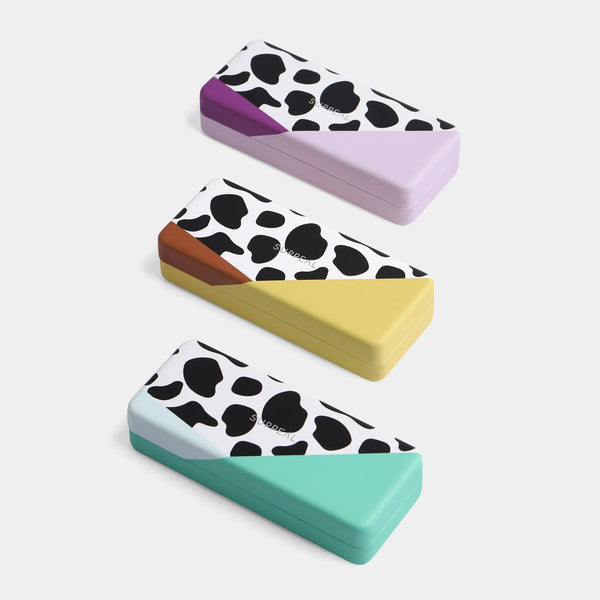 Hardshell Spectacle Case Cow Pattern Lavender